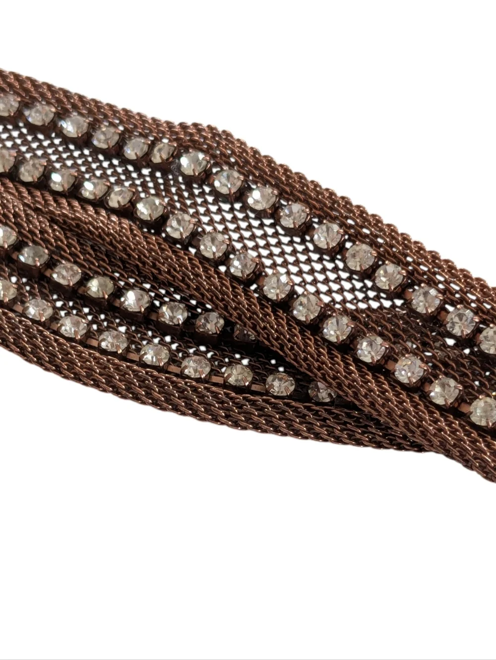Copper Mesh Bracelet With Sequins